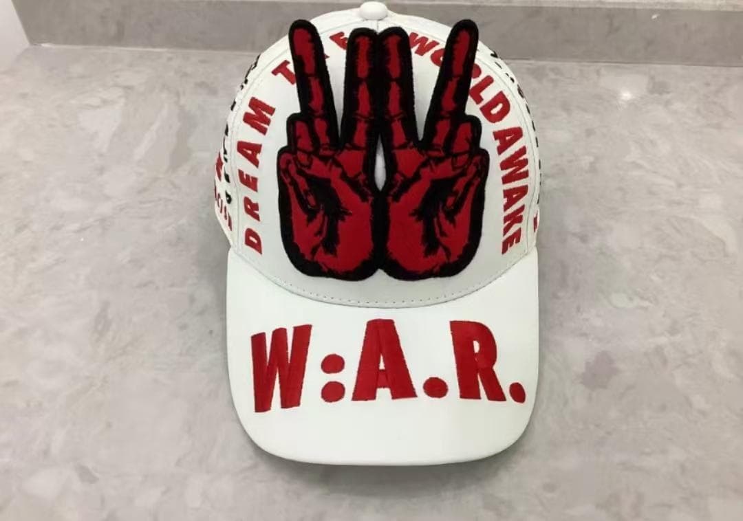 walter van beirendonck キャップ 帽子　WAR Walter Van Beirendonck cap with embroidery and badge 9003 black PWVB7