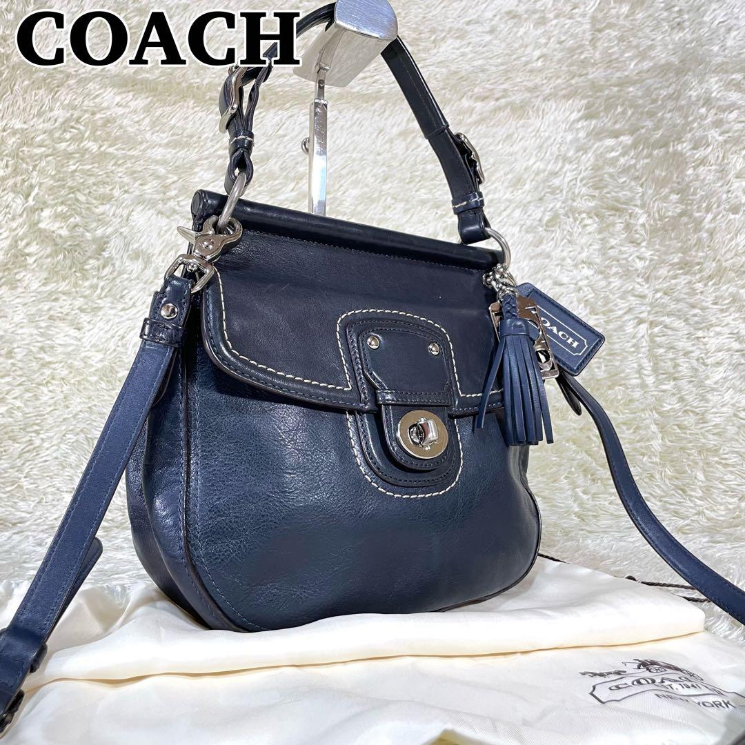 コーチ 2WAY ショルダーバッグ ニューウィリス 70アニバーサリー ネイビー コーチ 2WAY ショルダーバッグ ニューウィリス 70アニバーサリー