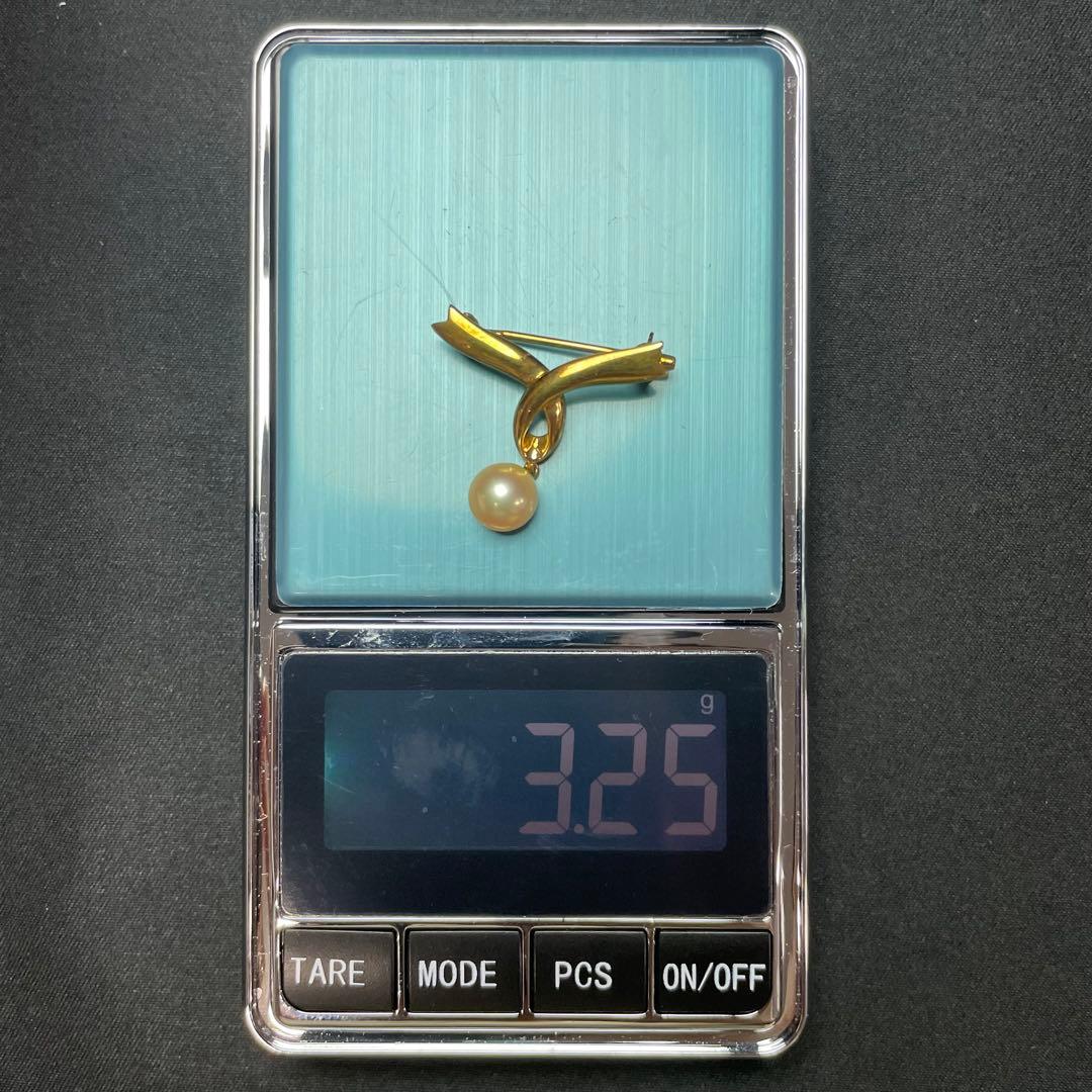 ミキモト アコヤ真珠 ブローチ 7.2mm K18