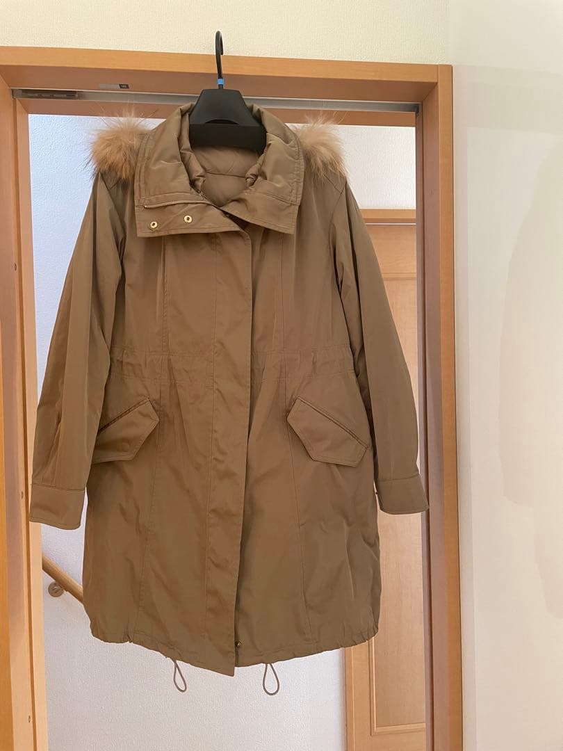 本日限定価格★未使用品【自由区】カーキ ベージュフード付きモッズコート　38 TOP KHAKI（トップカーキ） モッズコート コート 「TOP KHAKI」M-48