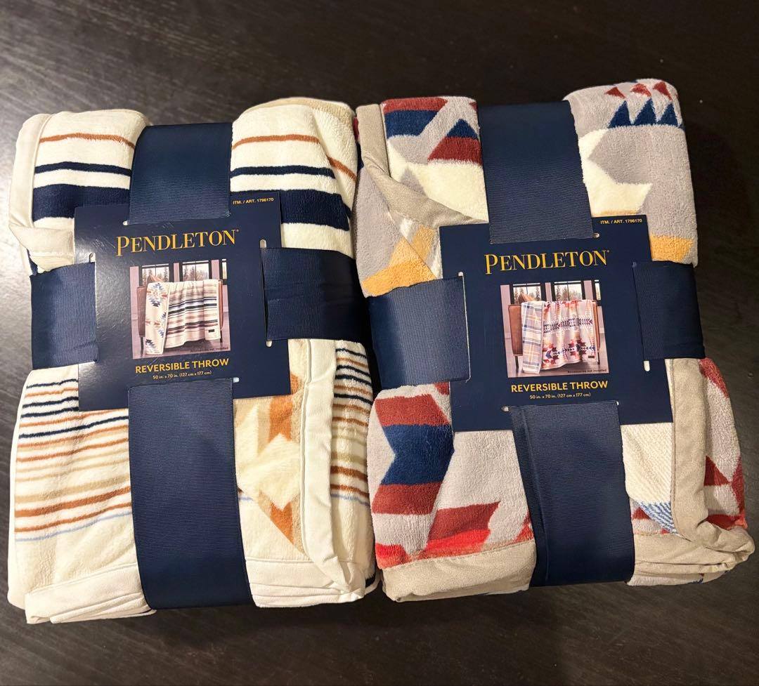 PENDLETON ペンドルトンリバーシブルブランケット2枚コストコ新品未使用品 PENDLETON ペンドルトンリバーシブルブランケット2枚コストコ