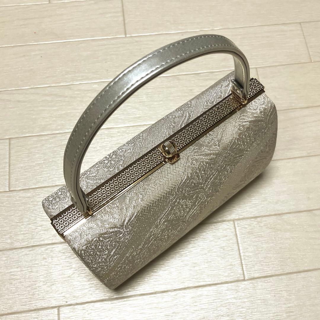 《美品》草履バッグセット　帯地　淡いゴールド