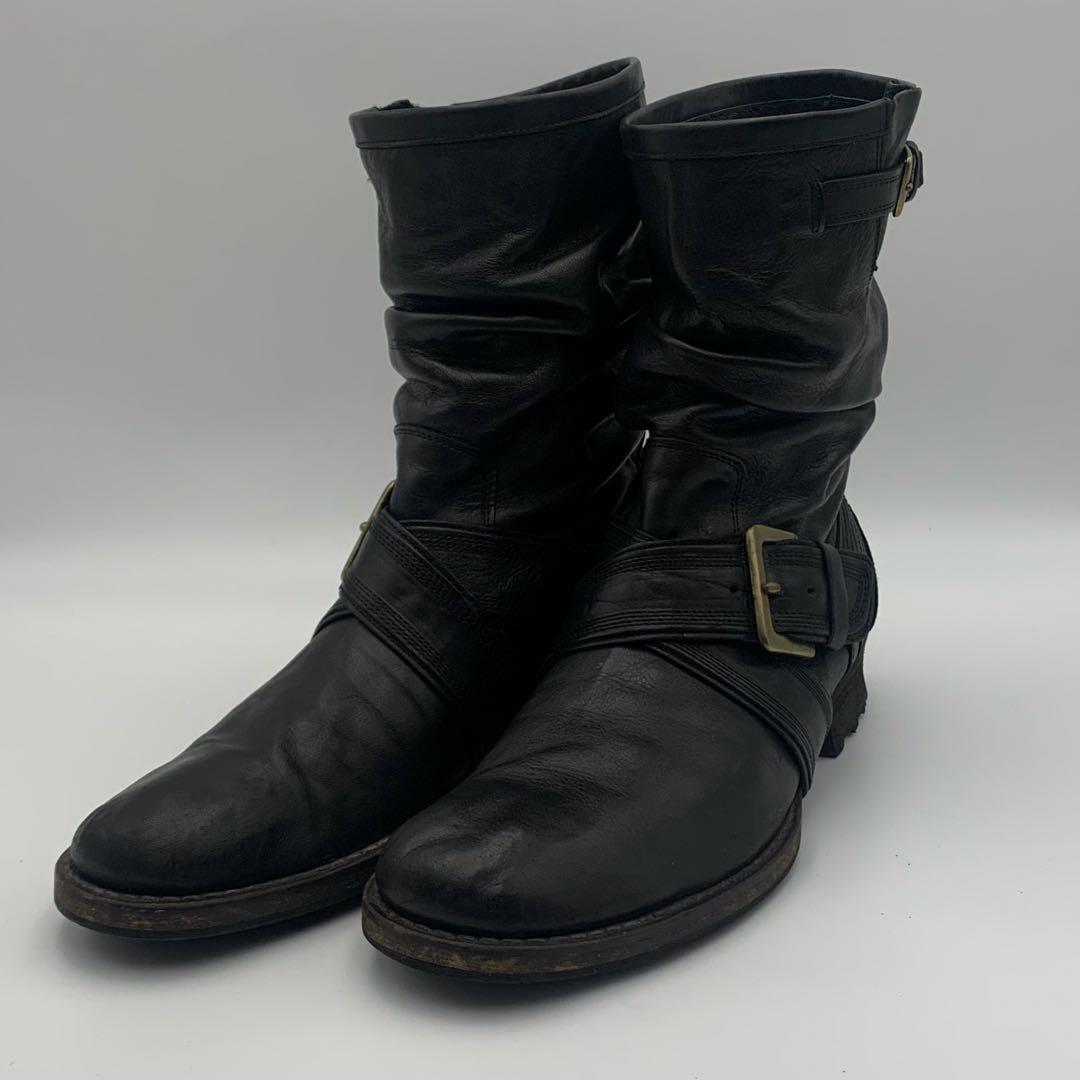 whoop-de-doo フープディドゥ レザーブーツ ブラック ベルト 27 - メルカリ