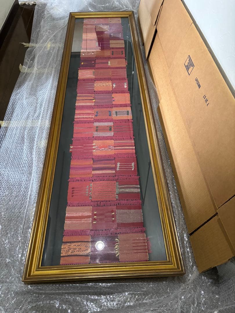 額　Art frame 帯　横長額　縦長額中身はお好きな物に変更できます！ 横長額縁 金雲 900×450mm 前面UVカットアクリル仕様 - 額縁専門店