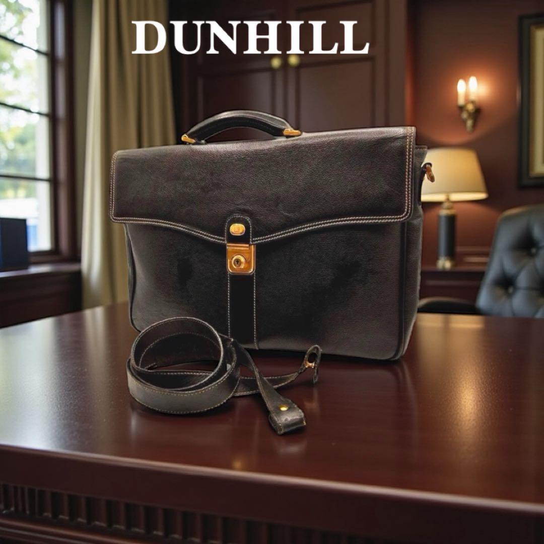 【美品】ダンヒル ダレスバッグ ビジネスバッグ レザー ゴールド金具 黒 Yahoo!オークション -「ダレスバッグ」(メンズバッグ) の落札相場