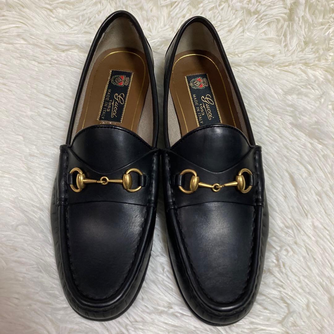 GUCCI グッチ ゴールド ホースビット36 ローファー 1953 ブラック