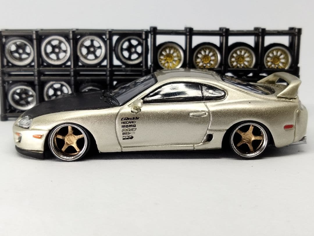 トミカ改造 トヨタ 80スープラ 金 京商 アルミリム ☆深リム ホット