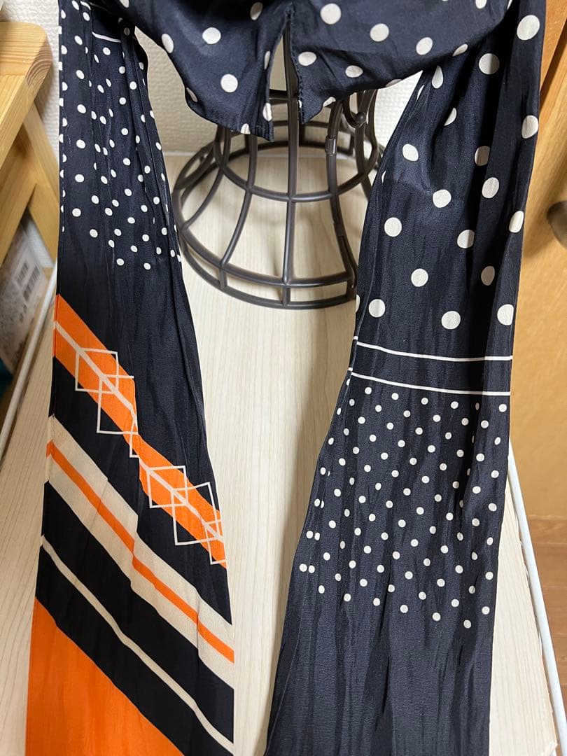 BAREN 医療用スカーフハット Dot Border -Orange Mサイズ