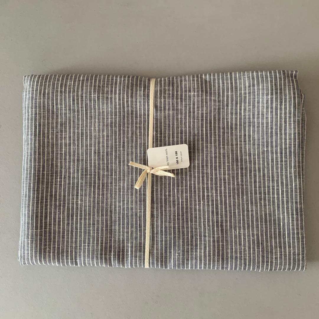 未使用品！fog linen work テーブルクロスL　グレーストライプ 未使用品！fog linen work テーブルクロスL グレーストライプ fog