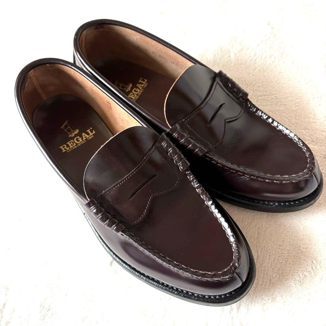 【極美品】リーガル 2177 ローファー 革靴 ブラウン 24.5cm
