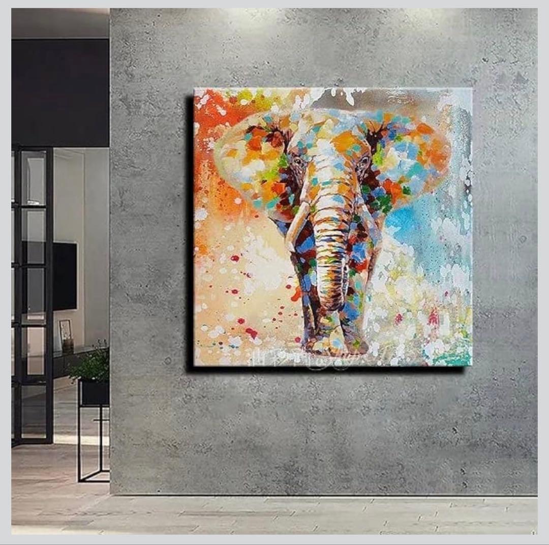 油絵 手描き 象 Amazonで約3万円で購入 ハンドメイド・手芸 アート