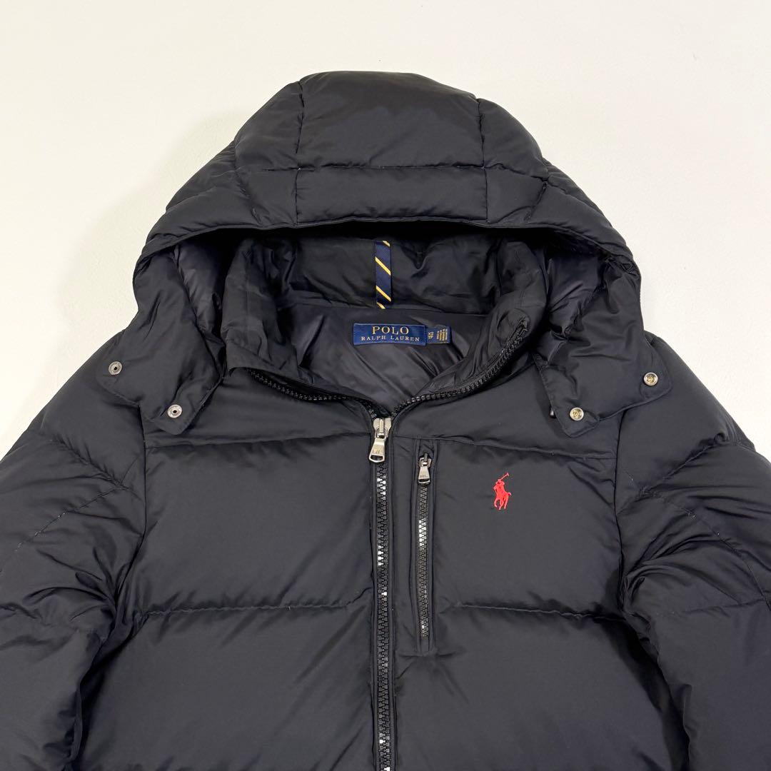 ポロラルフローレン ダウンジャケット ポニー フード 近年 ブラック S