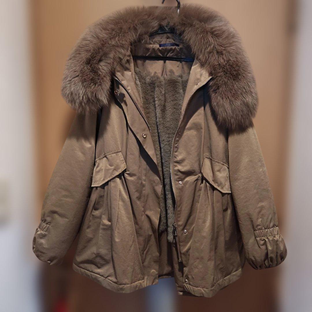 12時間限定クリスマス価格　ファー付きモッズコート　フリーサイズ　超暖かい teddydy062.jpg