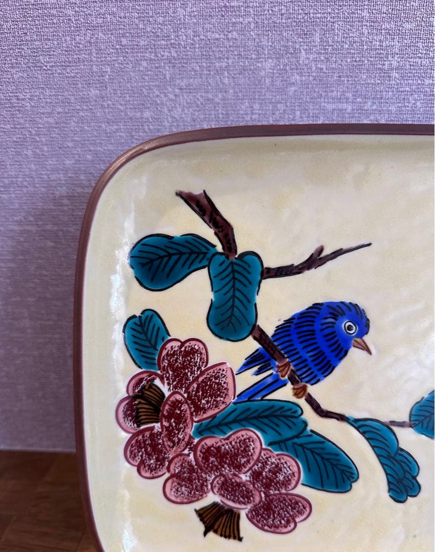 浅蔵五十吉造/浅蔵与成銘/共箱/色絵花鳥文飾皿 骨董品 美術品 - メルカリ