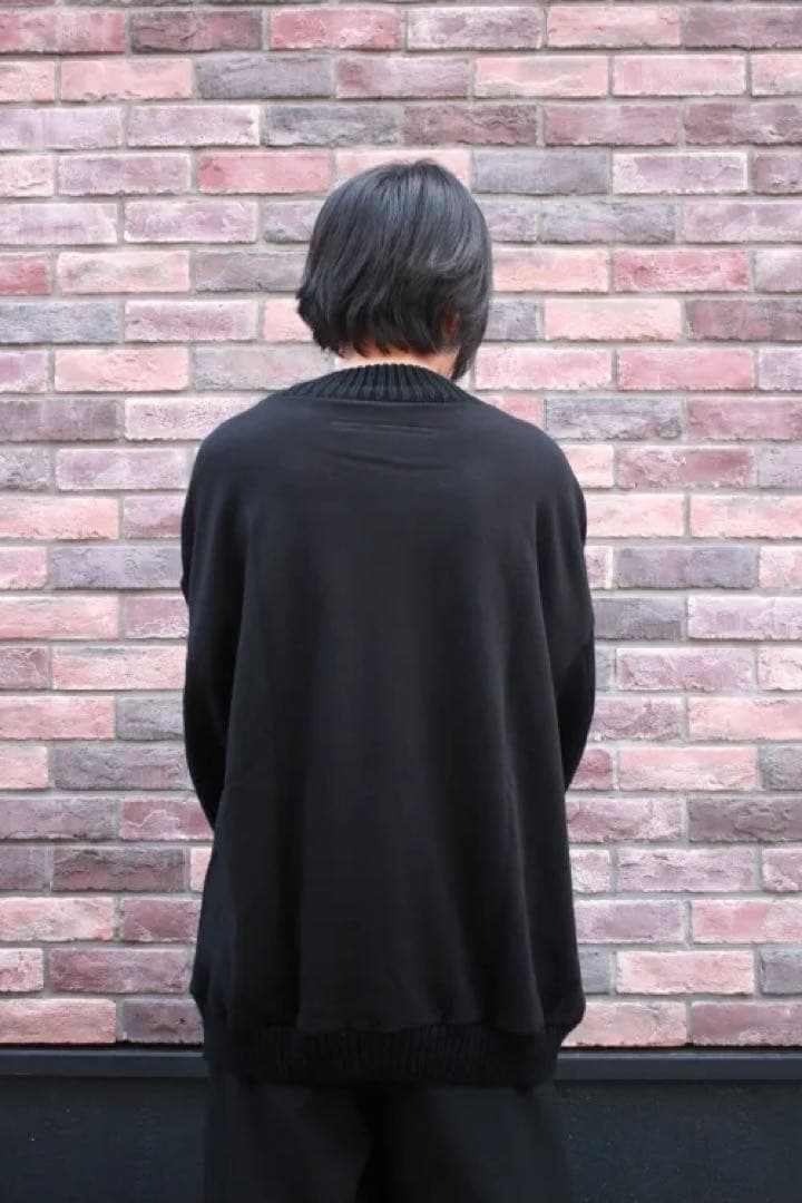 19AW my beautiful landlet ニット切替スウェット黒】