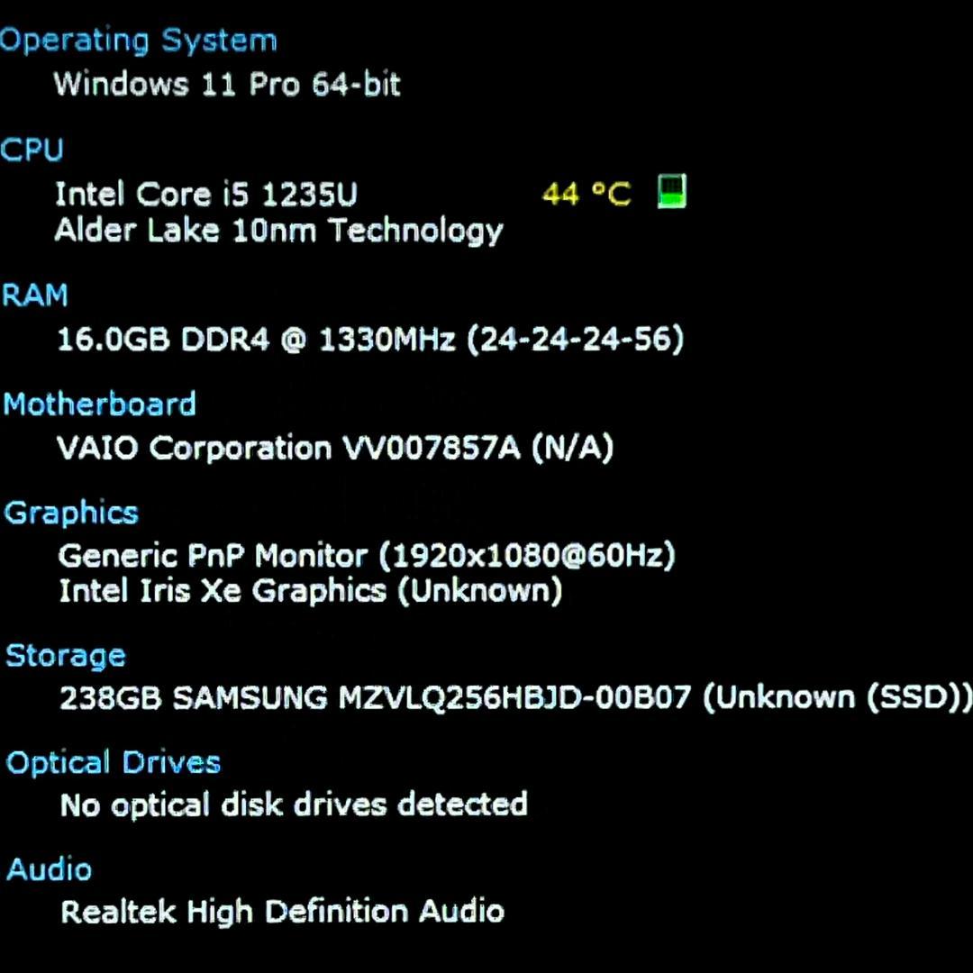 2022モデル》12世代上級ハイスペック！超速SSD！RAM16GB！VAIO