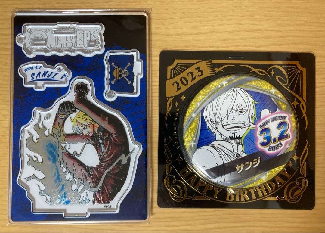 ONEPIECE サンジ バースデーアクリルスタンド＆缶バッジ - メルカリ