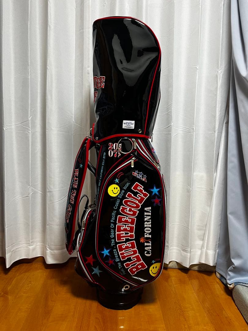 BLUE TEE GOLF キャディバッグ ブラックエナメル BLUE TEE GOLF（ブルーティーゴルフ） エナメル キャディバッグ BLUE