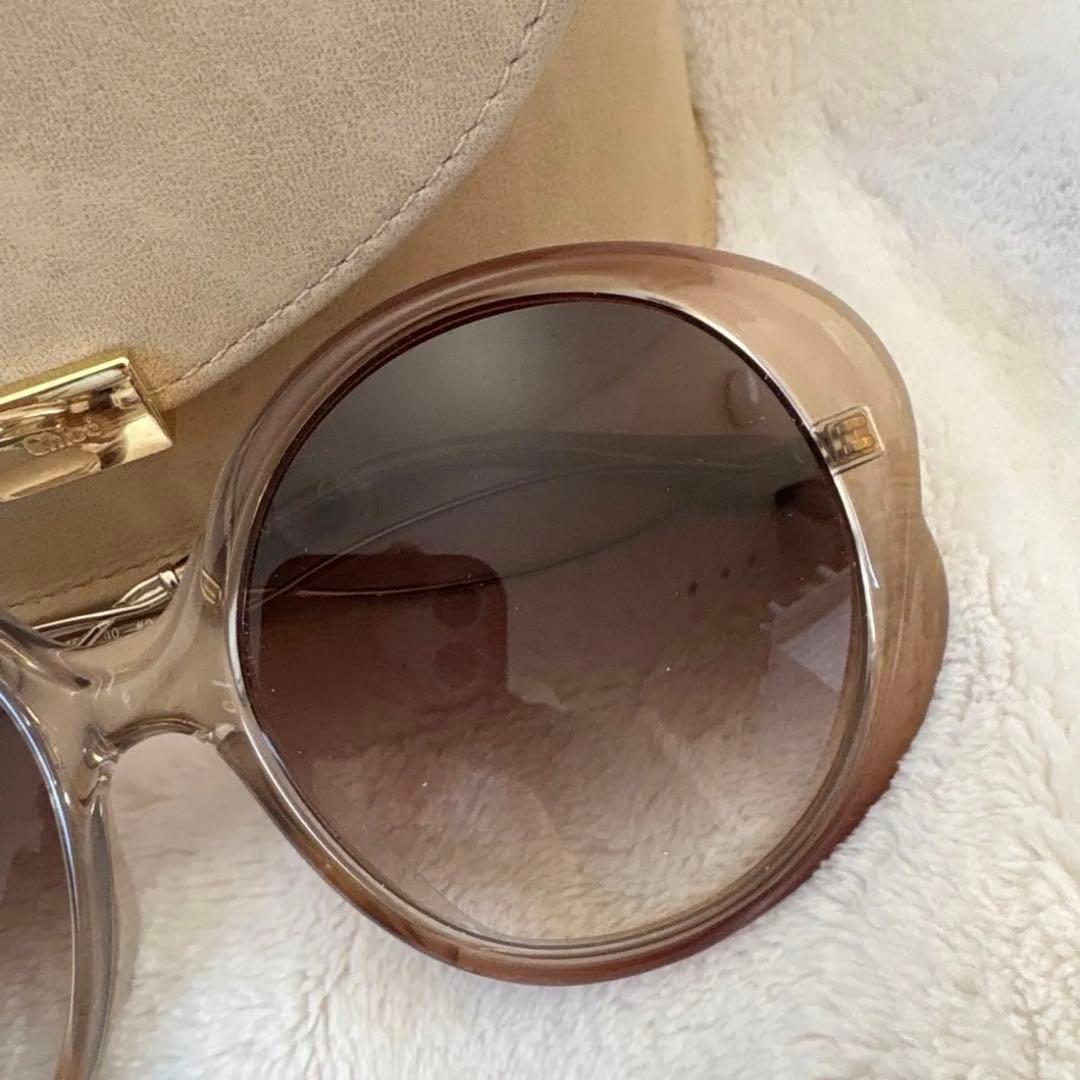 Chloe クロエ ブラウン オーバーサイズ サングラス ケース付き - メルカリ