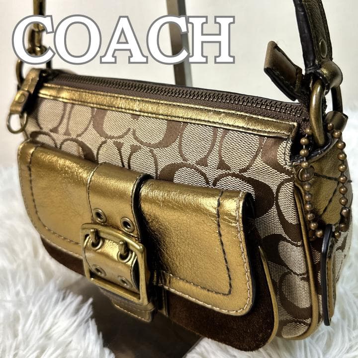 希少・限定版 COACH Signature 2004秋 GOLD SOHO Coach's 2004 'Holiday Shine' collection! Photographed for the