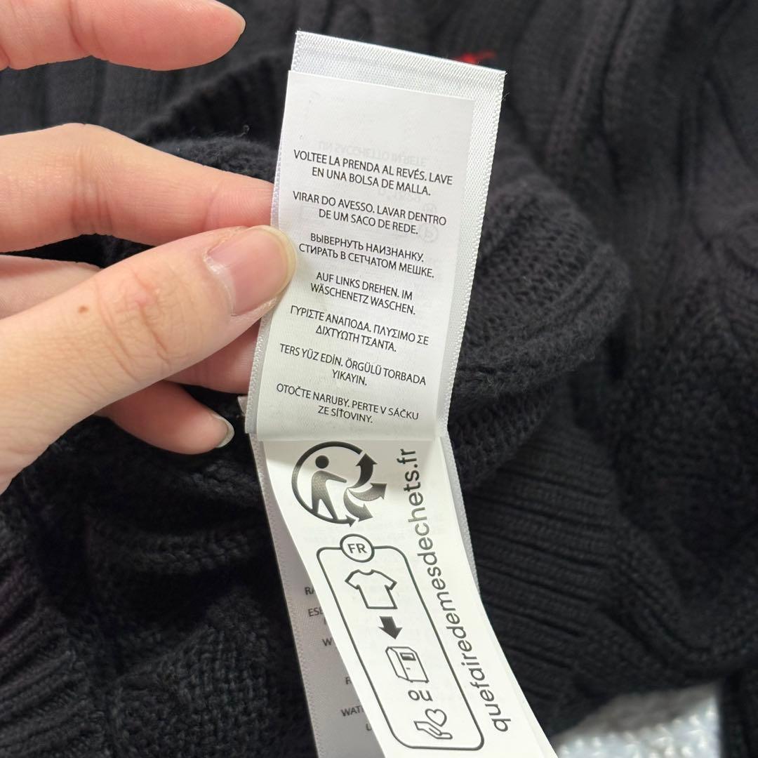 ✨美品✨ ポロラルフローレン現行QR黒 ケーブルニットM - メルカリ