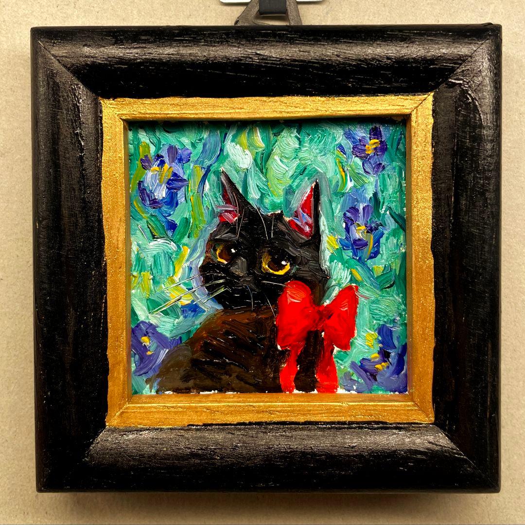 black cat and iris