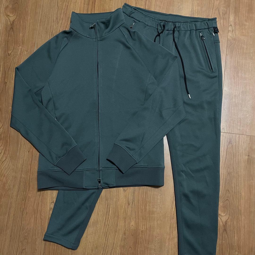 wjk ジャージ　セットアップ　チャコールグレー　L workout ジャージ メンズ 上下 ストレッチ セットアップ やわらか素材