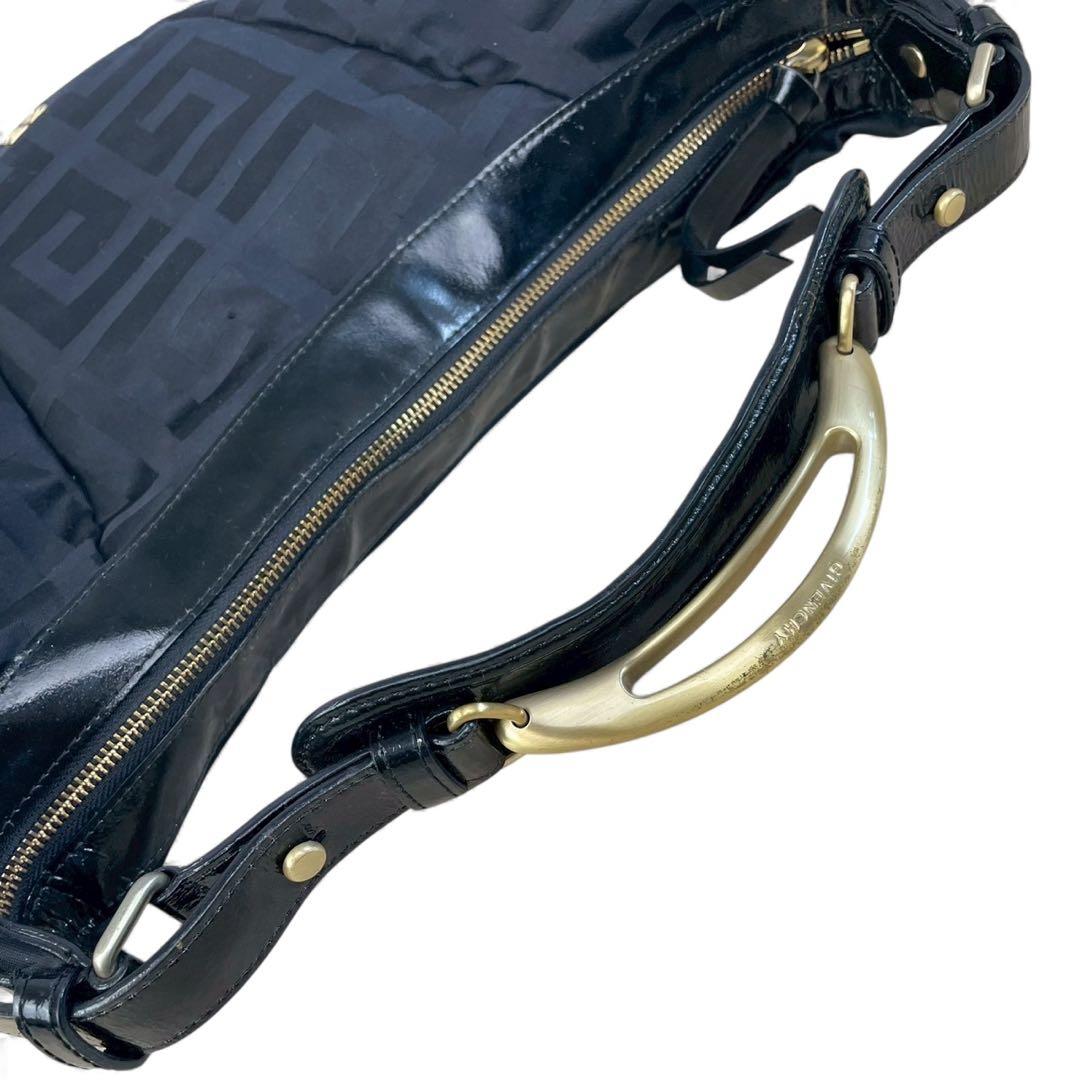 美品 ジバンシィ ワンショルダーバッグ ホーボー 4Gロゴ ナイロン