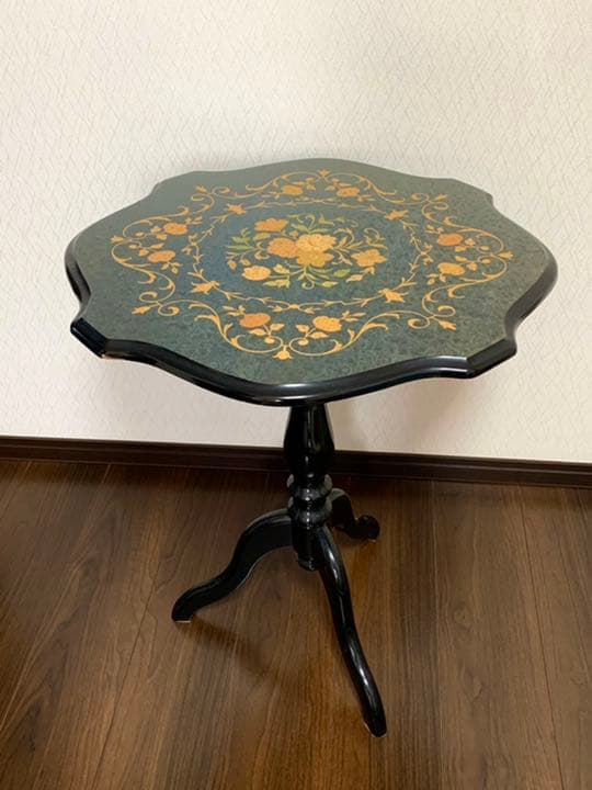 イタリア製 象嵌 コーヒーテーブル サイドテーブル アンティーク イタリア製 象嵌コーヒーテーブル（サイドテーブル） レッド｜Y-KAGU