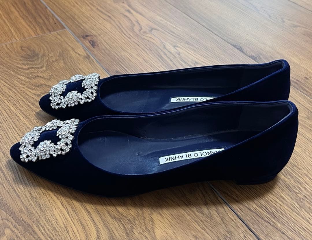 Mimi 様専用MANOLO BLAHNIK ネイビー フラットシューズ36