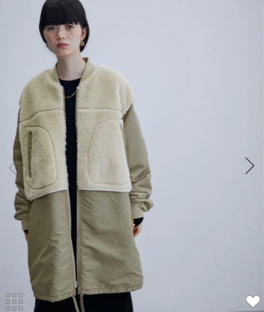 silent ドラマ着用 アダムエロペ MA-1ボアリバーシブルコート 川口春奈