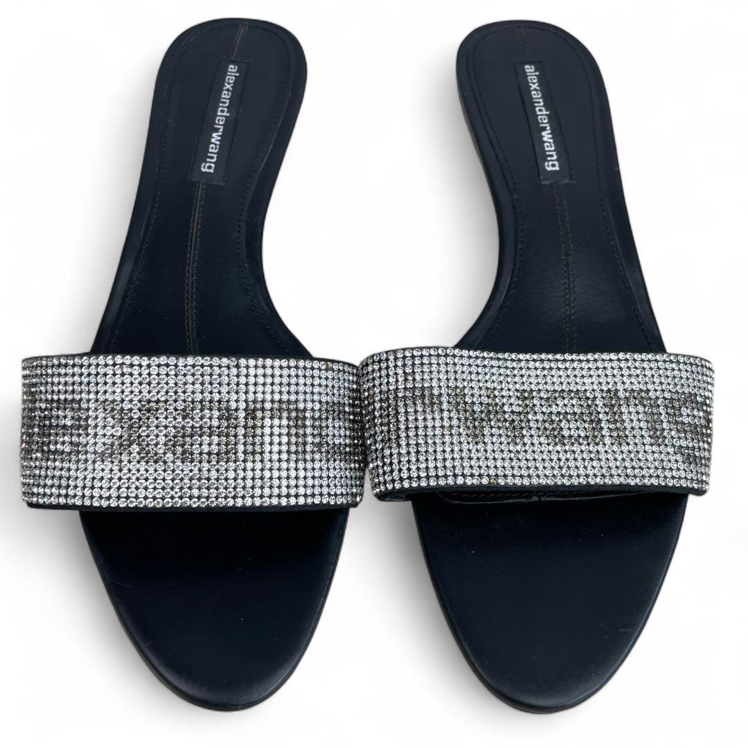 アレキサンダーワン 変形ミュール ラインストーン ヒール 37 24cm相当