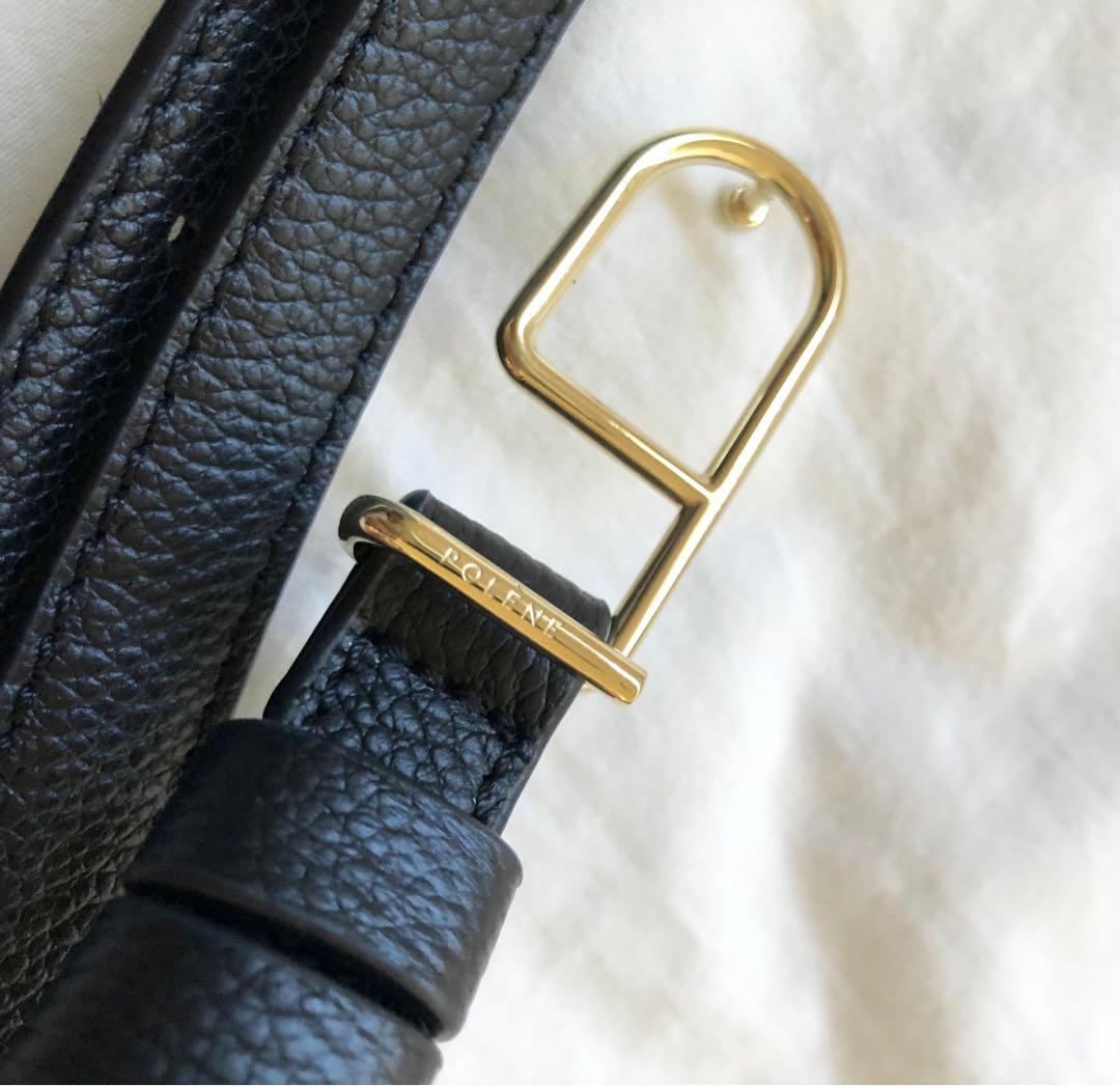 極美品☆POLENE ポレーヌ スキニー Umi ベルト ブラックテクスチャード