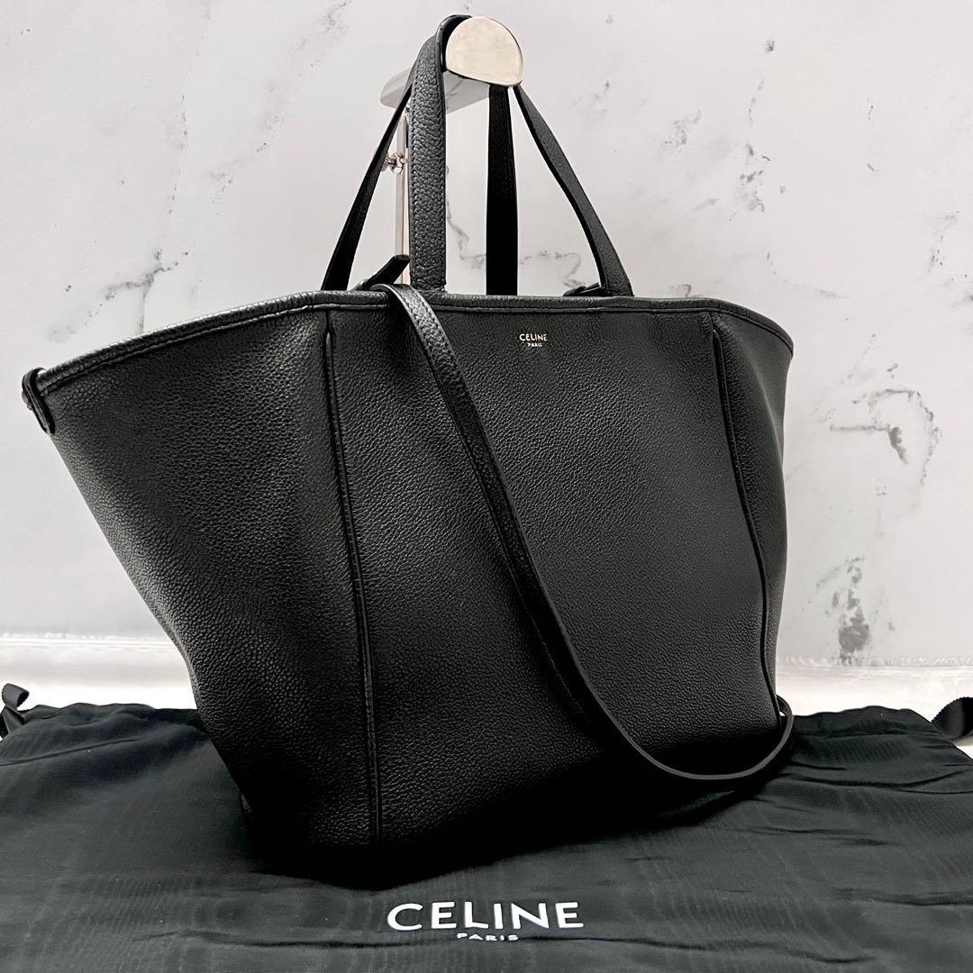 ◇袋付き美品◇セリーヌ　フォールドカバスモール　ブラック　2way トートバッグ CELINE（セリーヌ） スモール フォールドカバ トートバッグ 2WAY