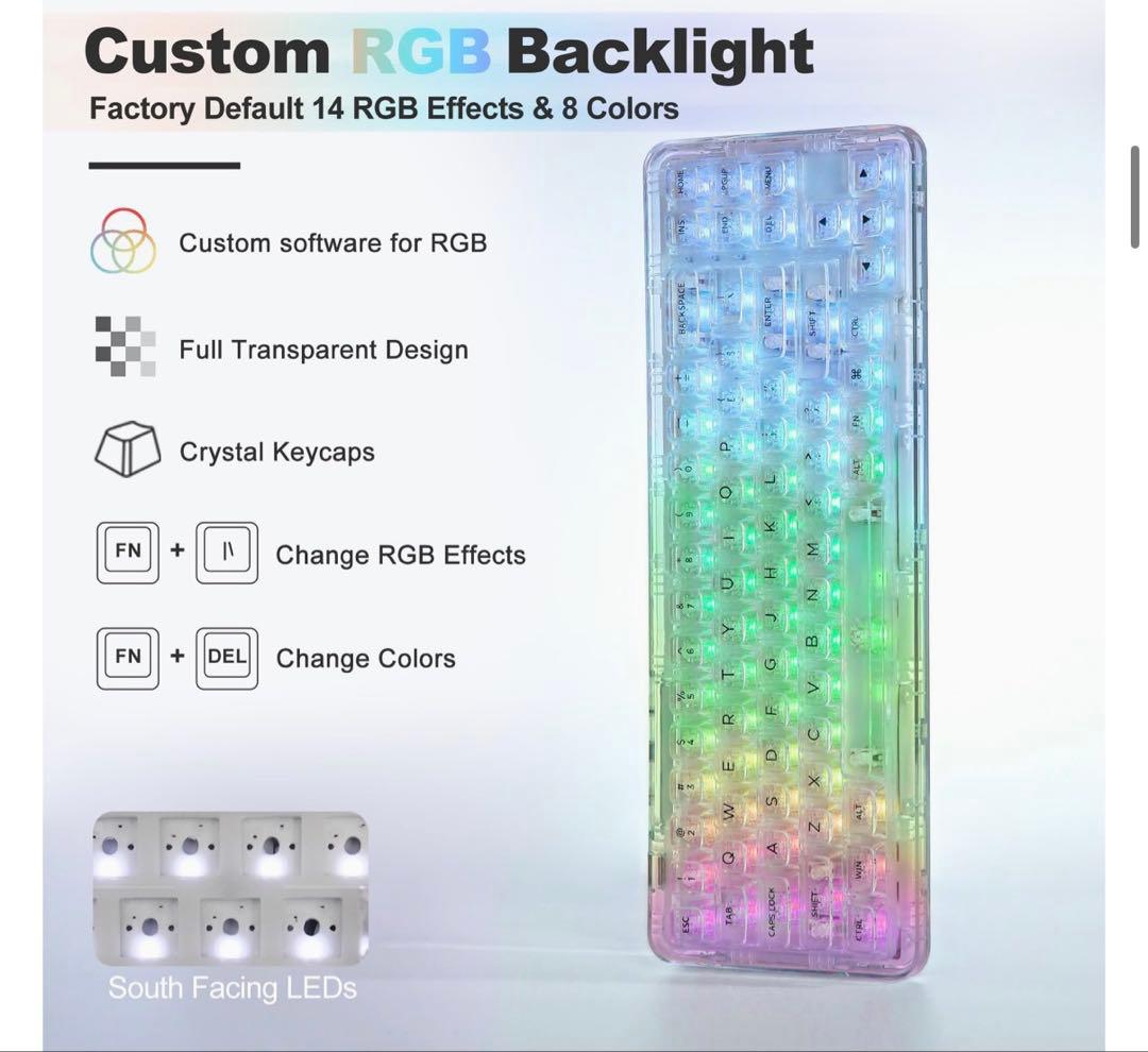 SNS大バズり】YUNZII X71 MACも対応RGBコトコト音キーボード