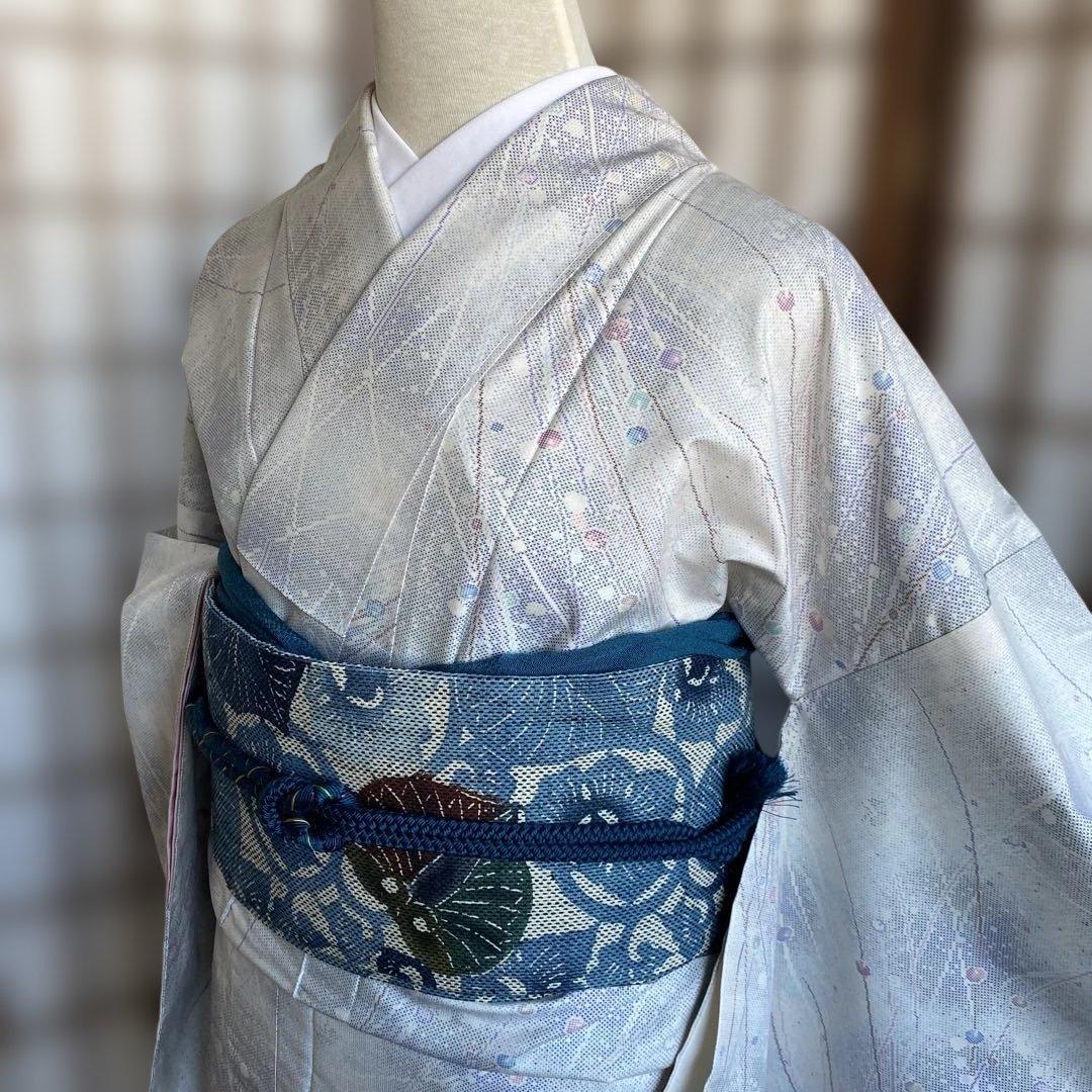 本場白大島紬　玉模様　9マルキ　しつけ付き 本場白大島紬 玉模様 9マルキ しつけ付き