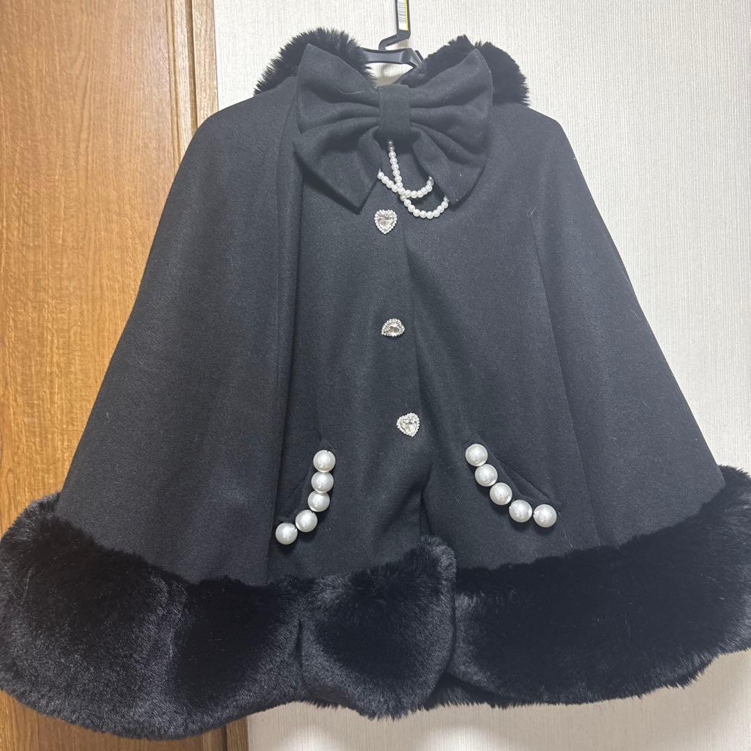 r*u様 MARS ケープコート ポンチョ 黒 - メルカリ