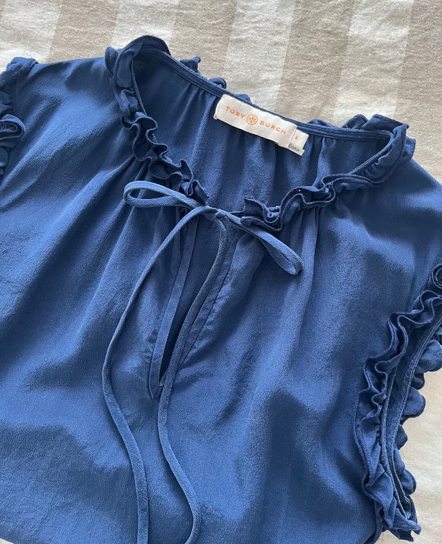 TORY BURCHトリーバーチ フリル シルクブラウス 】 - メルカリ