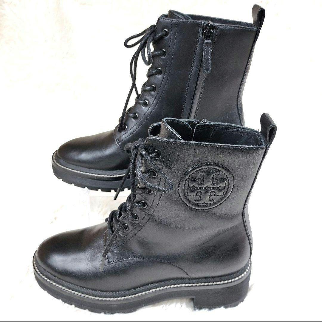 【美品】トリーバーチ ミラー 50 レザー ラグソール ブーティ 23.0cm