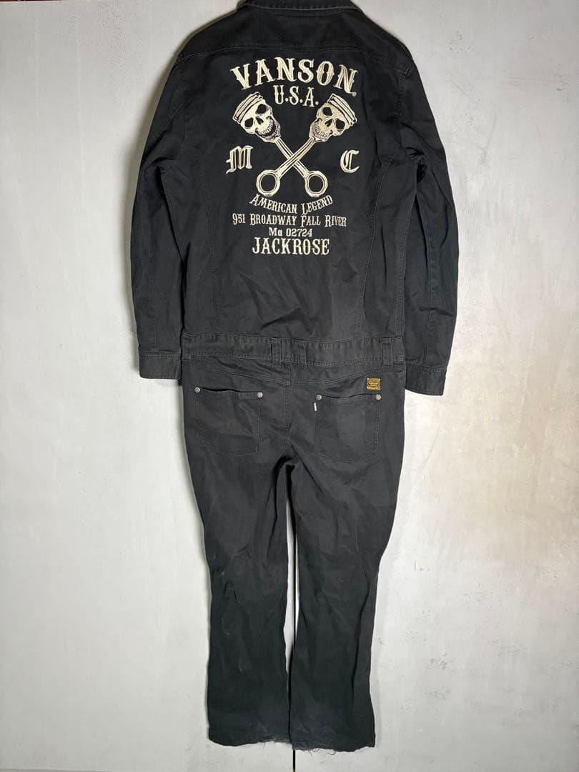 VANSON JACKLOSE つなぎ　オールインワン　刺繍　ドクロ 楽天市場】【当店別注】バンソン VANSON ツナギ つなぎ フライング