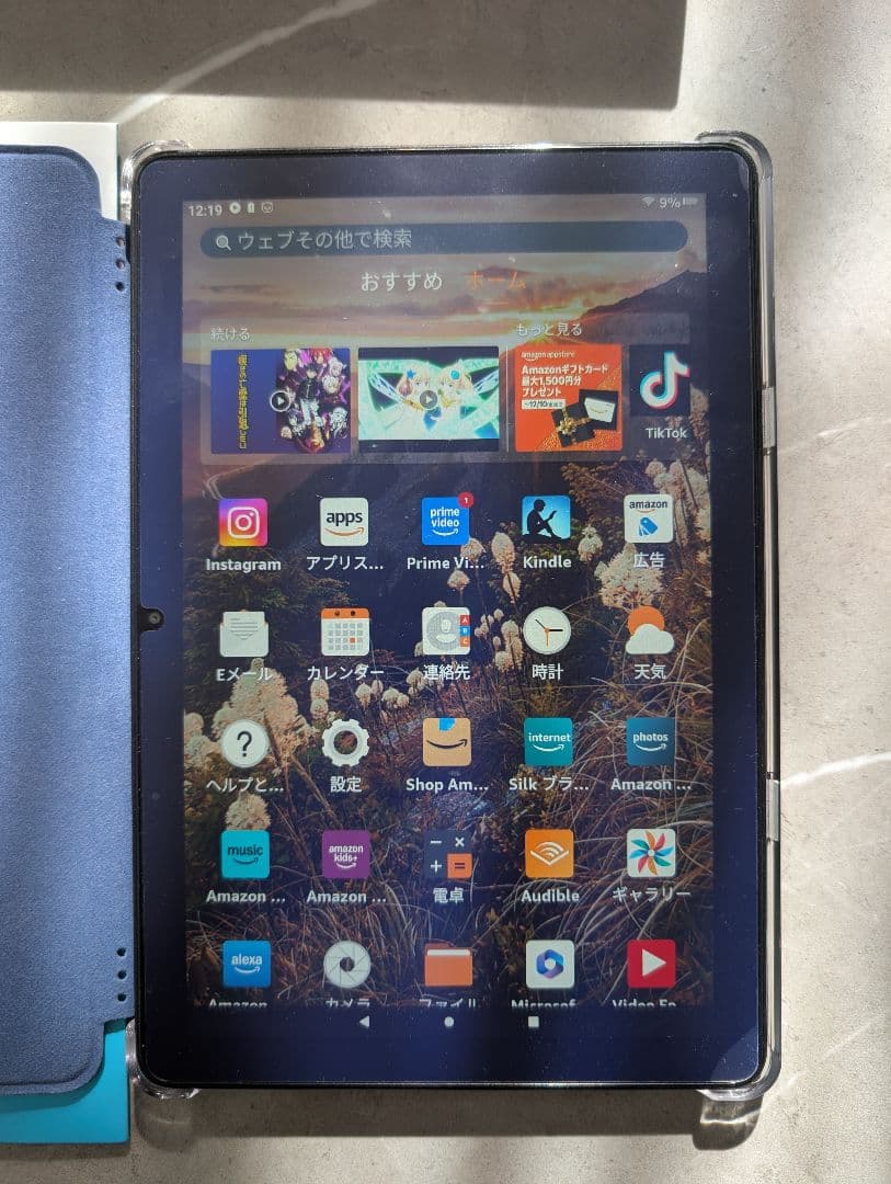 fireHD10第13世代amazonタブレット美品保護フィルム 卓上ケース付き