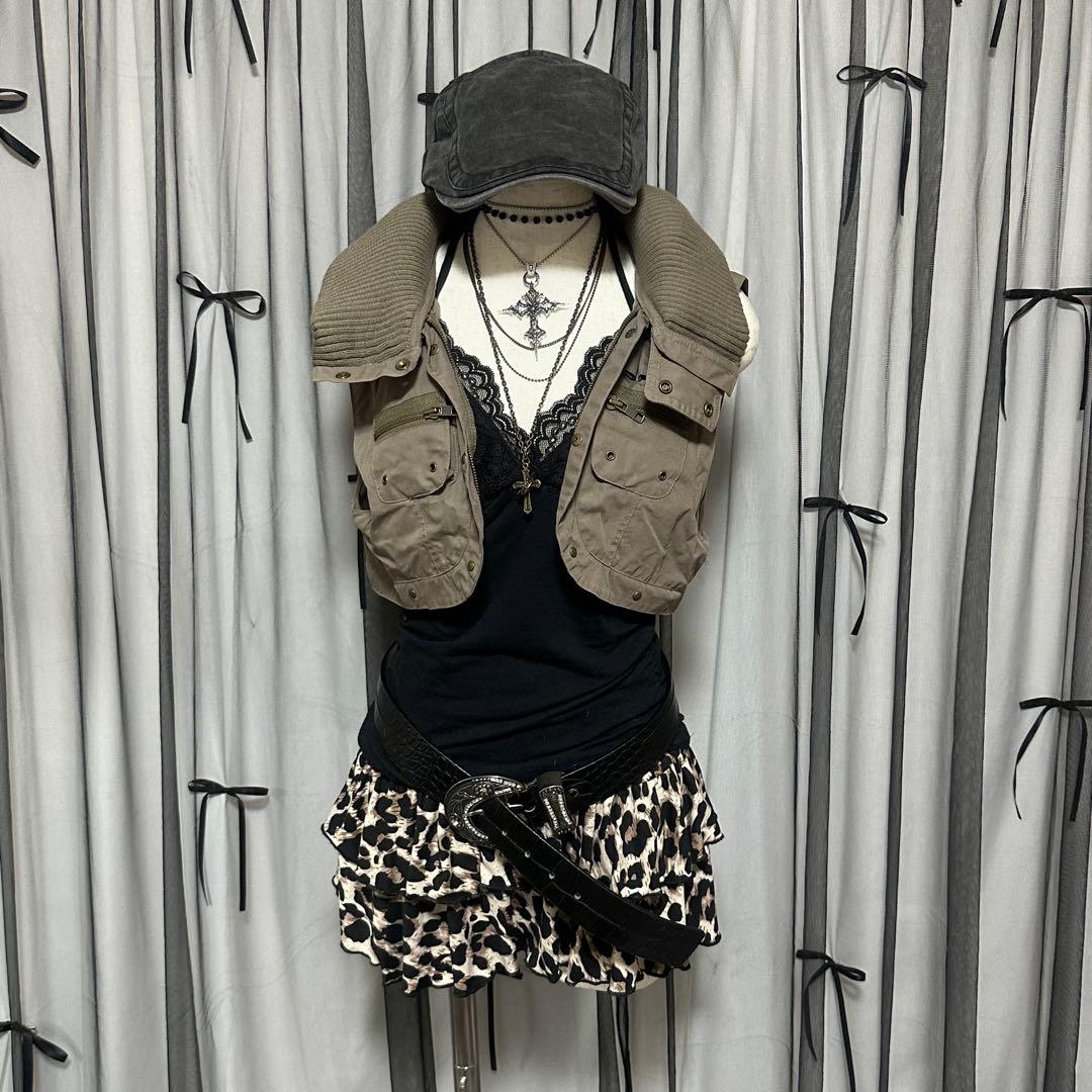 平成ギャルy2k ファー付き ミニタリージャケット フェアリーグランジ