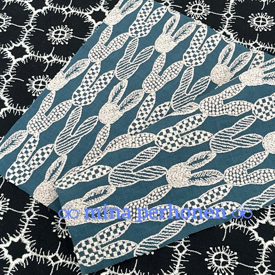 ミナペルホネン pomppia ブルー 生地はぎれ¨̮♡︎ - メルカリ