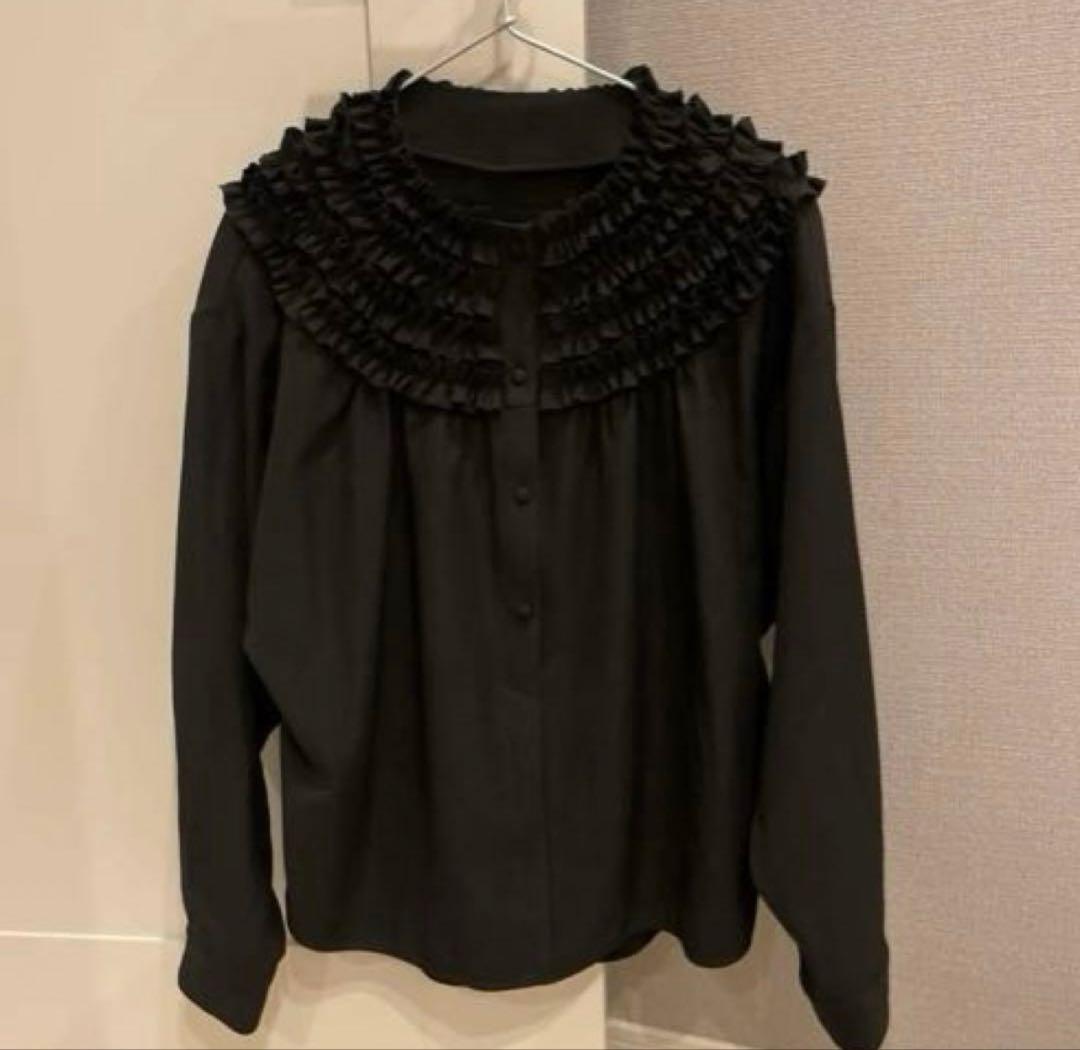 ロージーモンスター 裏起毛ミニフリルブラウス ブラック フリー