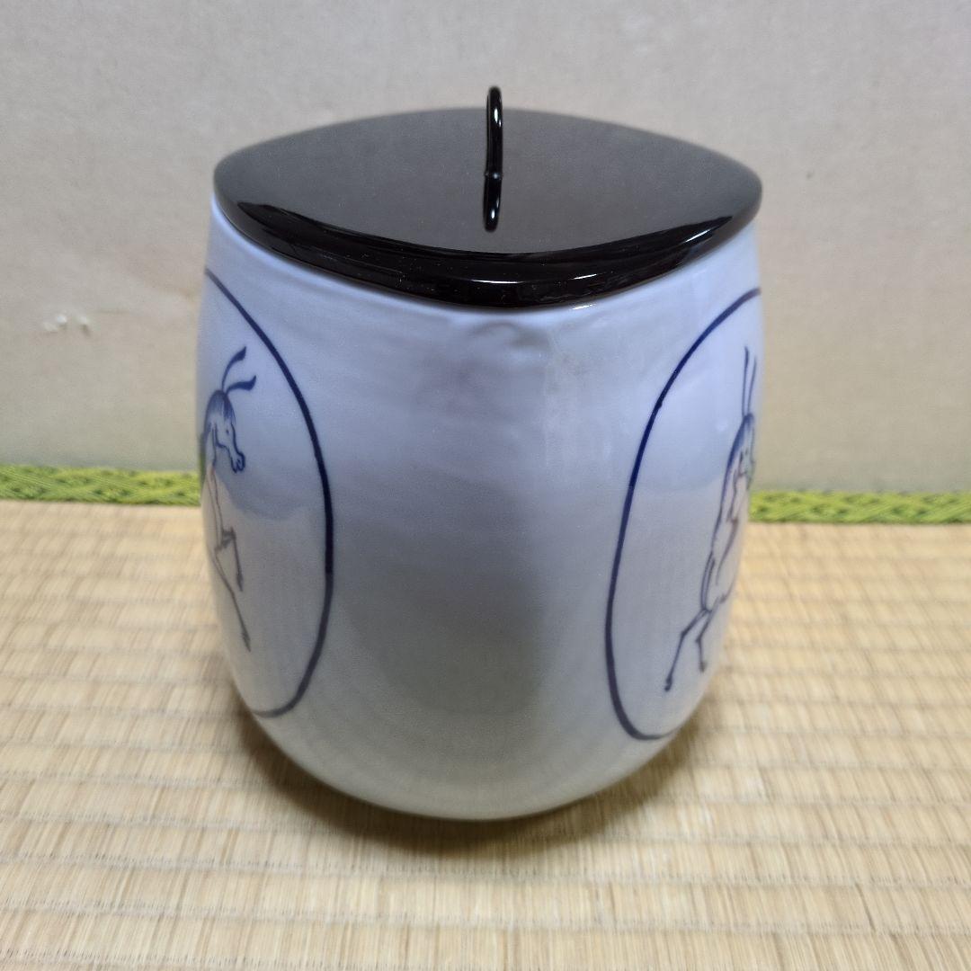 く*ん様 茶道具「染付 菱馬水指」 平安 富田静山 造