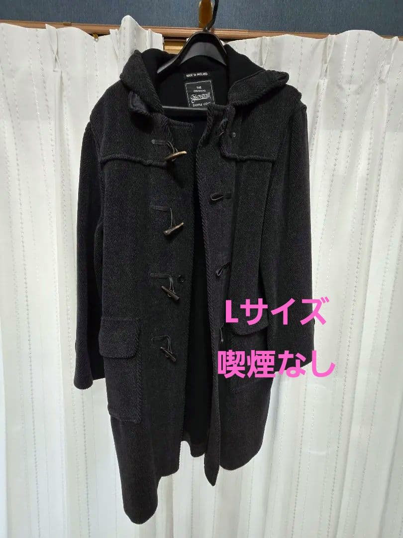 Gloverall ダッフルコート90s ダークグレーヘリンボーンウール グローバーオール 90s ヴィンテージ 白タグ ダッフルコート ロング