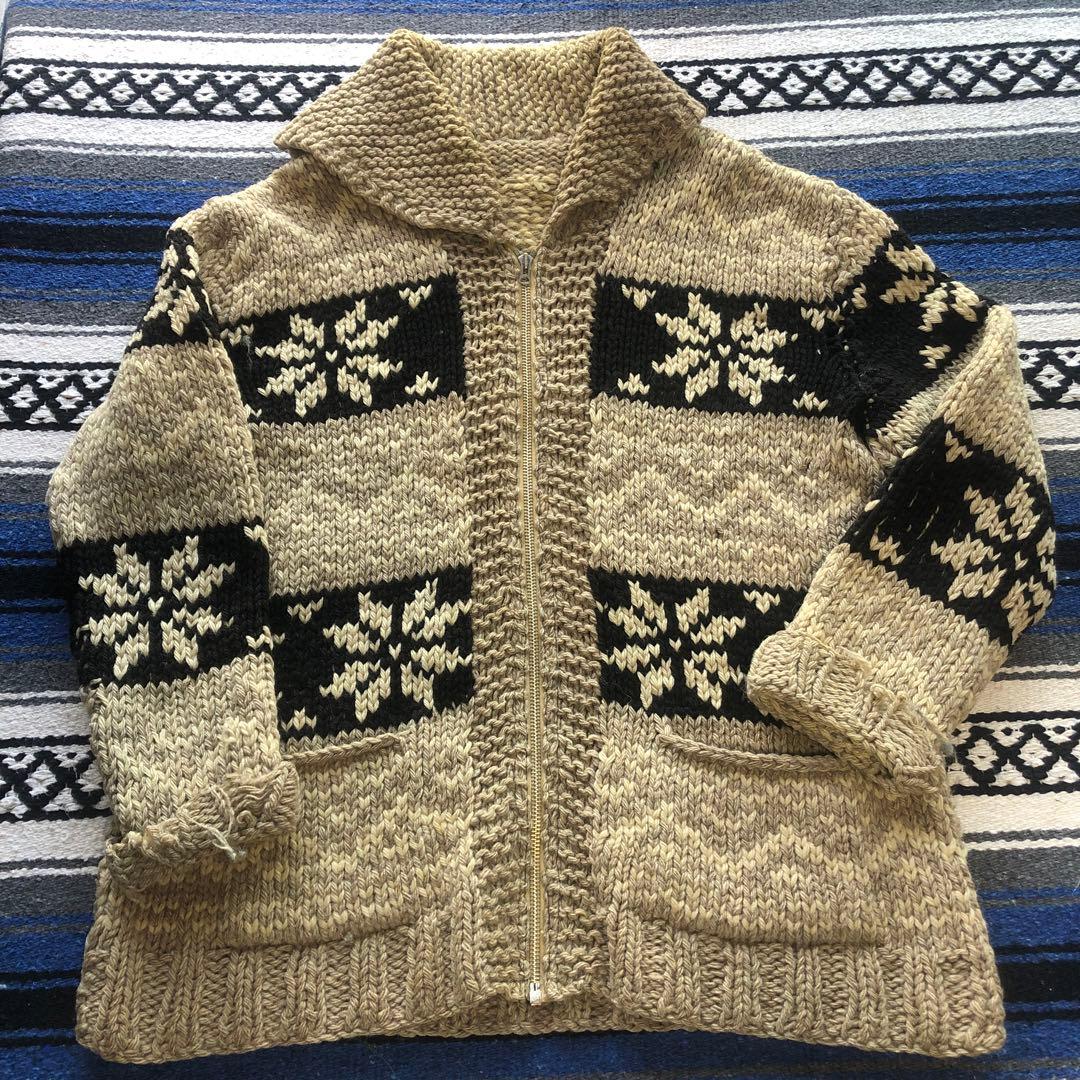 60s 70s Lightning zip カウチン セーター - メルカリ