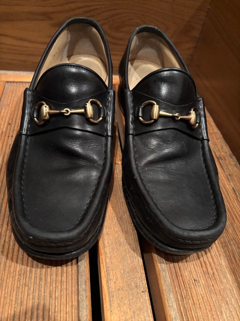 GUCCI グッチ ホースビットローファー　42 1/2 E 27-27.5cm グッチ ホースビット 1953〕ウィメンズ ローファー ・ブラック レザー