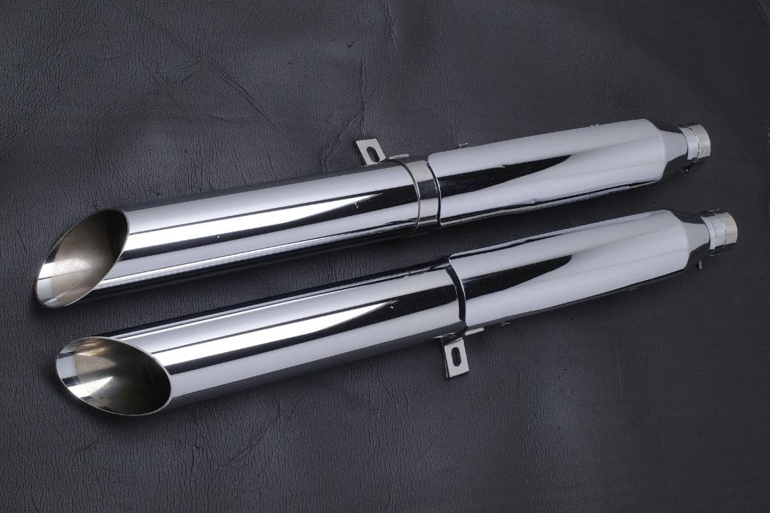 ソフテイル モーターステージ グライドスラッシュ マフラー サイレンサー ハーレー｜ソフテイル用マフラー ブラスグライド 左右2本出しエキパイ