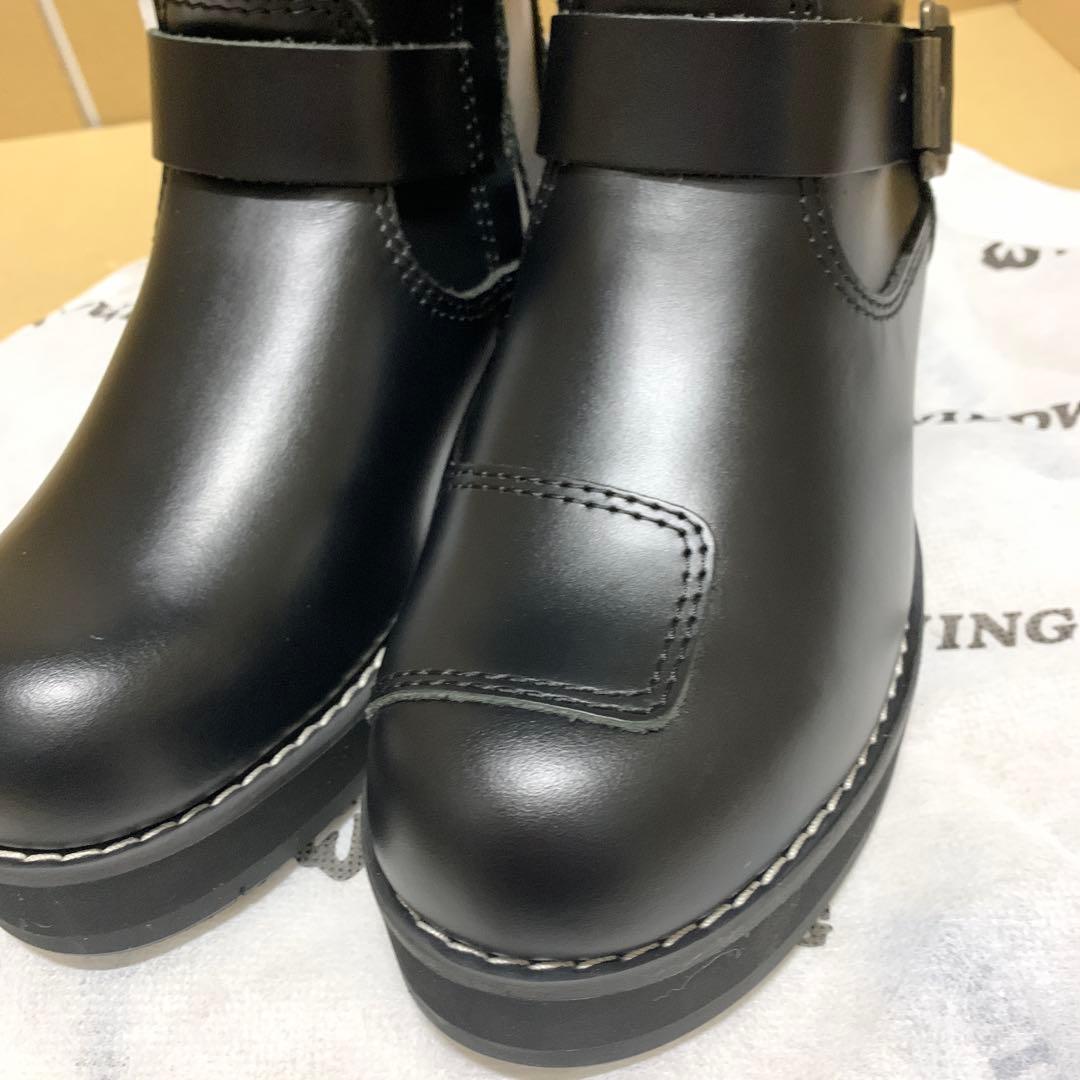 新品　ワイルドウィング イーグル 厚底 本革バイクブーツ 23.5cm